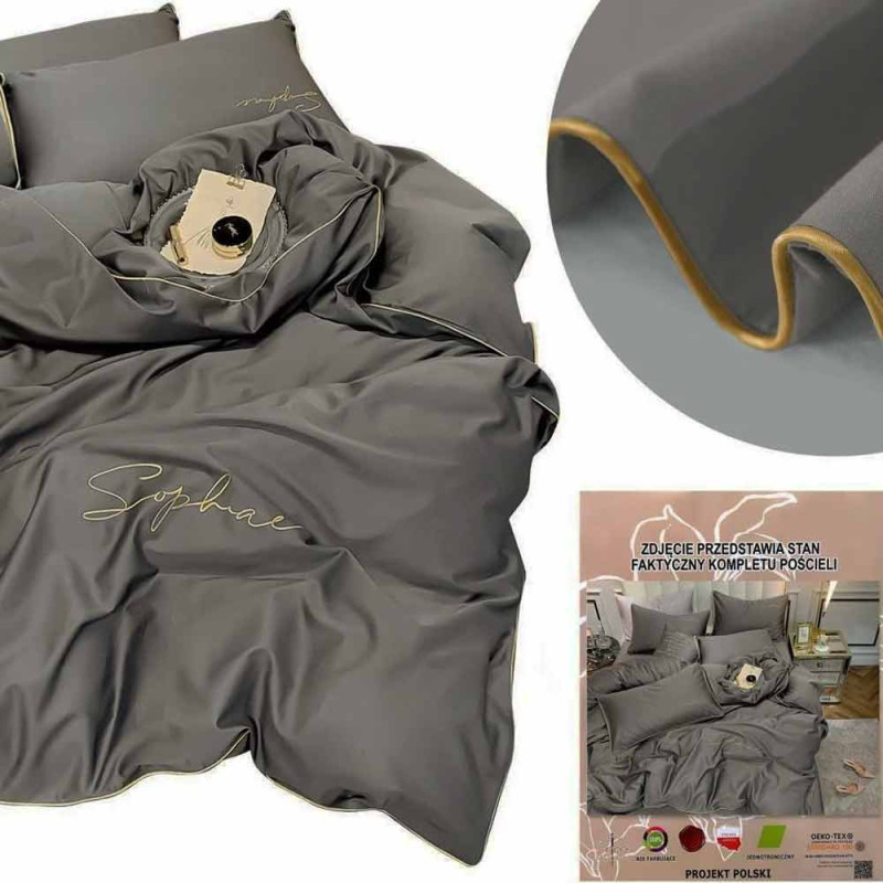 Pościel 160x200 haftowana mikrofibra Cotton World gruba komplet 3 części 2607
