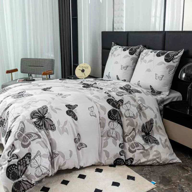 Pościel 200x220 mikrofibra Cotton World gruba komplet 3 części 2779 motyle