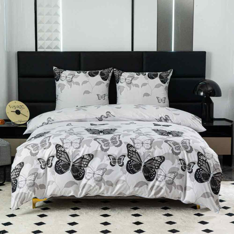 Pościel 200x220 mikrofibra Cotton World gruba komplet 3 części 2779 motyle