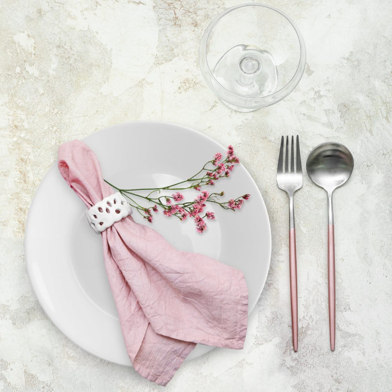 Serwis obiadowy MG Home Abria 36 elementów zestaw talerzy dla 12 osób biały