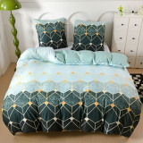 Pościel 160x200 bawełna satynowa dwustronna GierekHoff gruba 3 części GH 3015 zielona w heksy