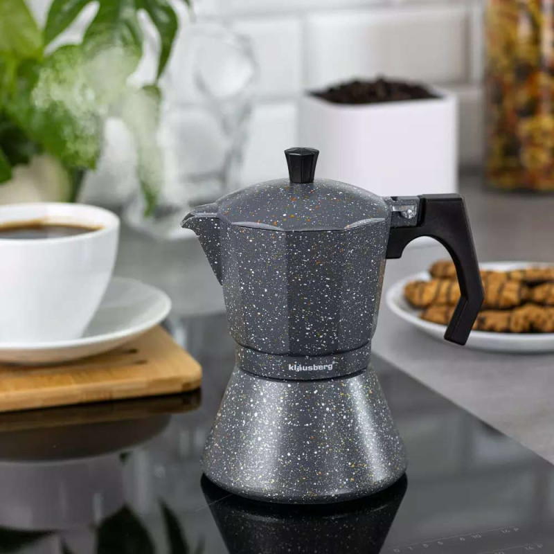 Kawiarka indukcyjna 600 ml szara Klausberg KB 7298 włoska kafetiera 12 ZAPARZACZ do kawy