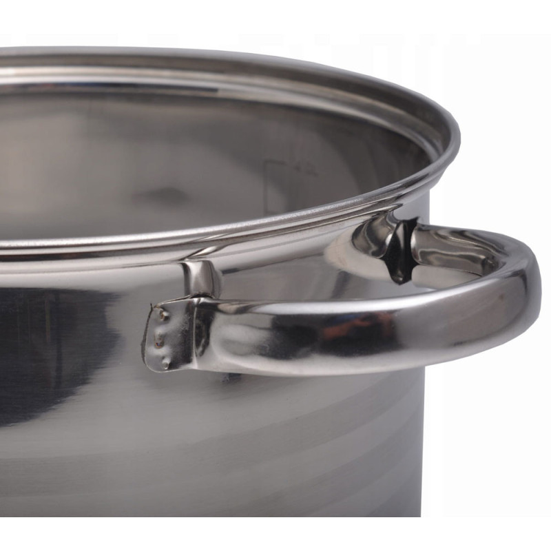 Garnek stalowy 6 L z pokrywką 22 cm nierdzewny Kamille 5402 indukcja gaz