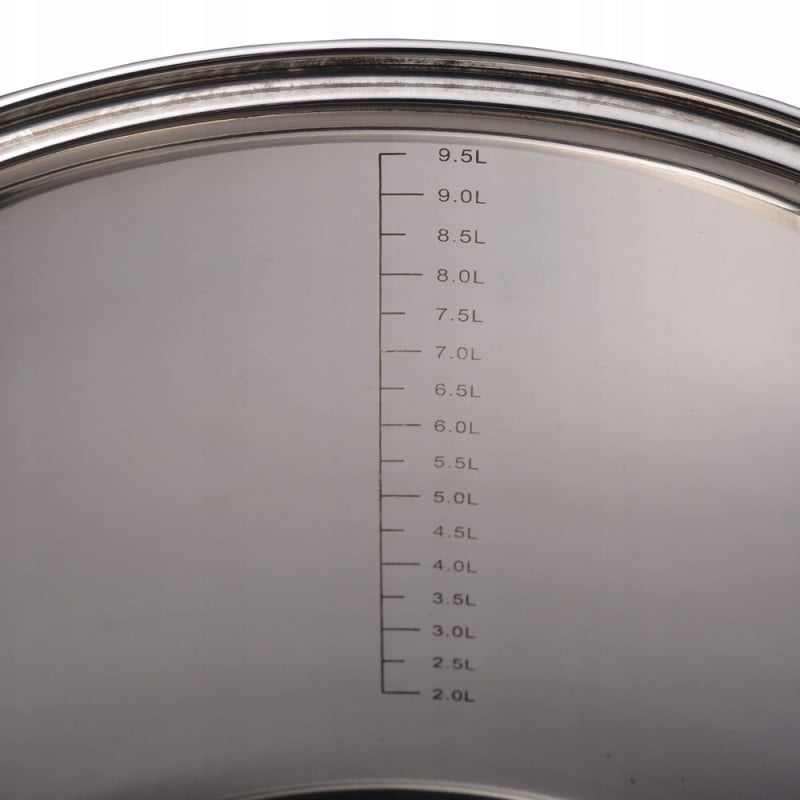 Garnek stalowy 13 L z pokrywką 28 cm kociołek nierdzewny Kamille 5405 indukcja gaz