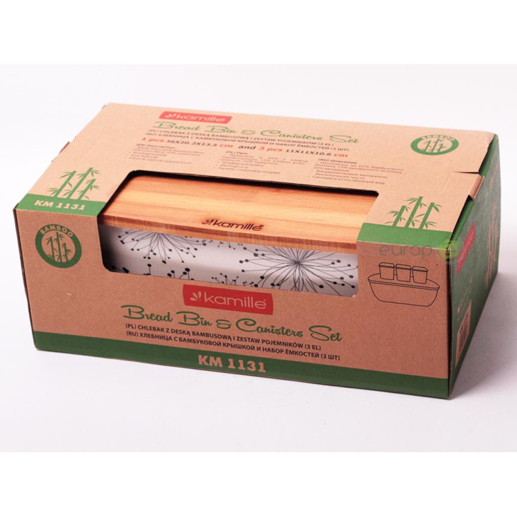 Chlebak Kamille KM 1131 na pieczywo + 3 pojemniki KWIATY Chlebak Kamille KM 1131 na pieczywo + 3 pojemniki KWIATY