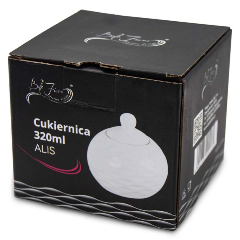 Cukiernica porcelanowa 320 ml cukierniczka biała pojemnik na cukier Bella Fiore Alis Tragar 42394