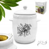 Beczka kamionkowa 6 litrów hermetyczna do kiszenia ogórków kapusty biała Bella Fiore 41637