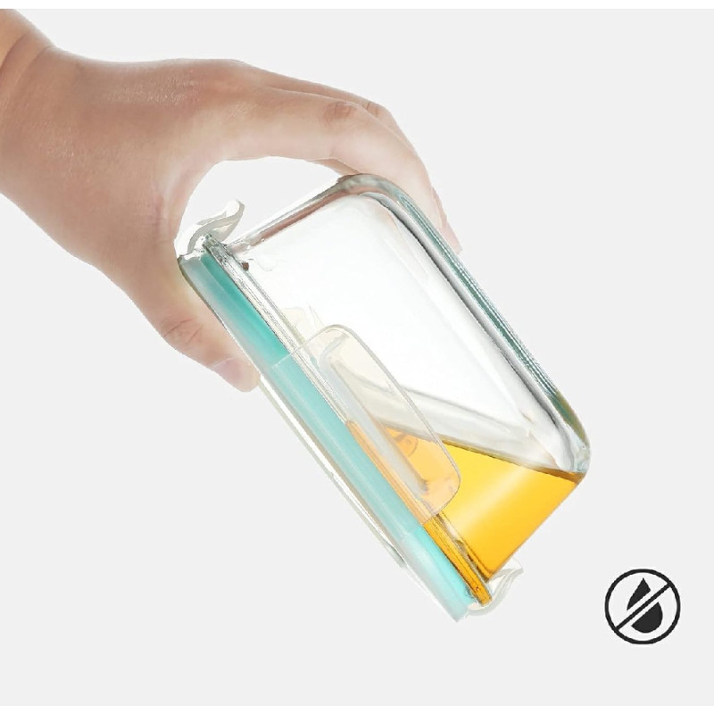 Pojemniki szklane kwadratowe lunchbox GierekHoff Corio GH 1102 zestaw 3 sztuki żaroodporne hermetyczne 1200/800/320 ml