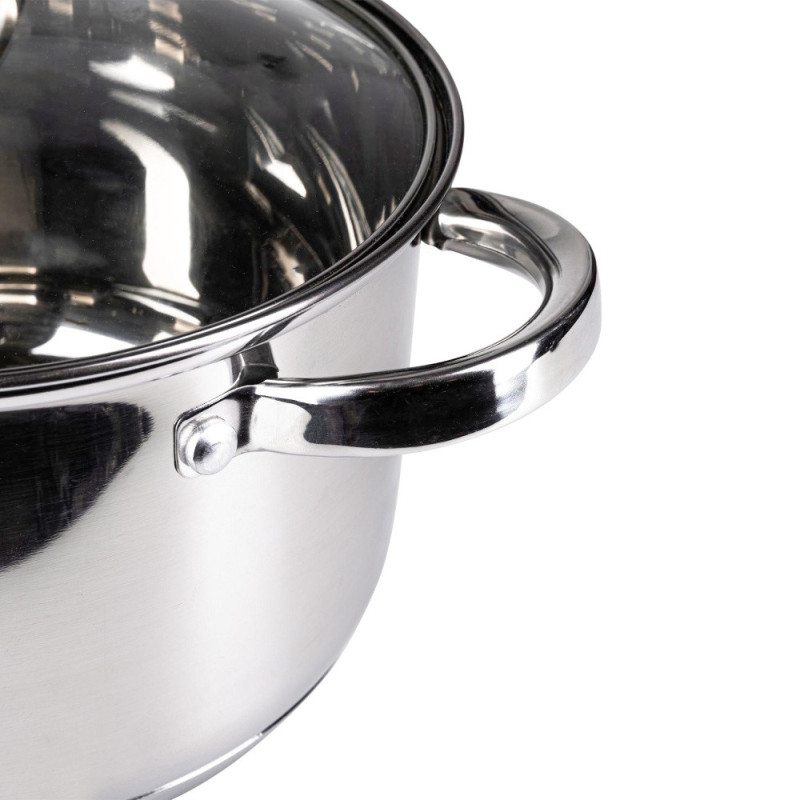 Garnek stalowy MG Home Verso Daily 16 cm 1,6 litra z pokrywką na indukcję