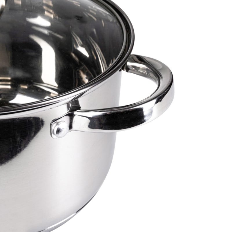 Garnek stalowy niski MG Home Verso Daily 24 cm 2,5 litra z pokrywką na indukcję
