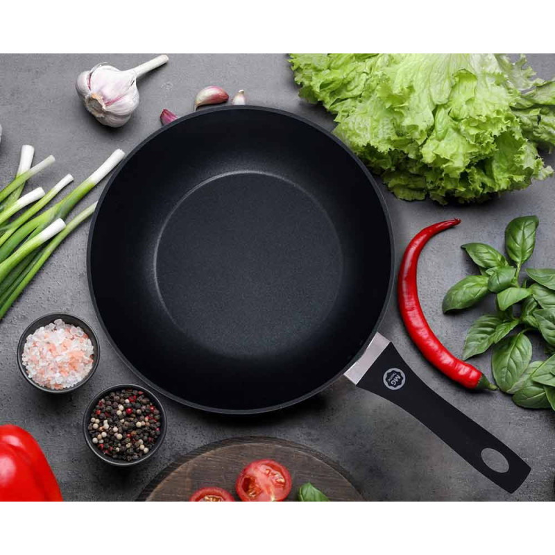 Wok 28 cm patelnia głęboka czarna nieprzywieralna powłoka MG Home
