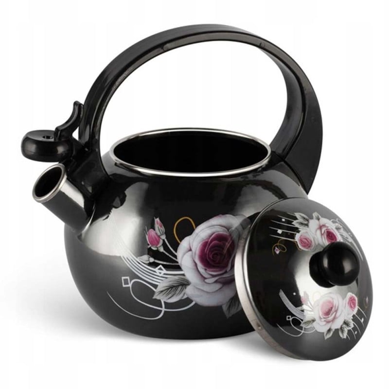 Czajnik tradycyjny emaliowany 2,2 L stalowy czary w kwiaty Masterpan MP 2502