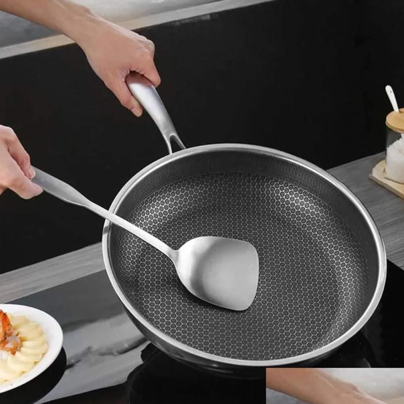 Patelnia stalowa 24 cm powłoka "plaster miodu" indukcja gaz Masterpan MP 2333
