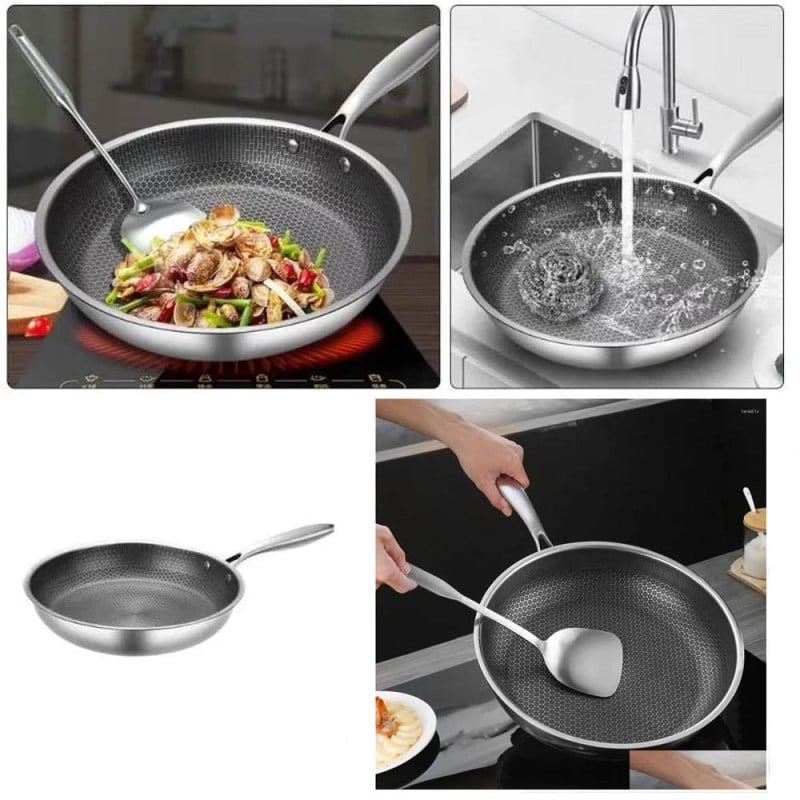 Patelnia stalowa 26 cm powłoka "plaster miodu" indukcja gaz Masterpan MP 2334