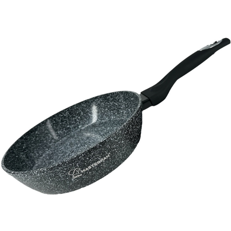 Patelnia głęboka duża szary marmurek 28 cm powłoka granitowa Masterpan MP 2326