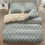 Pościel 160x200 bawełna satynowa dwustronna GierekHoff gruba 3 części GH 3040 szaro biała