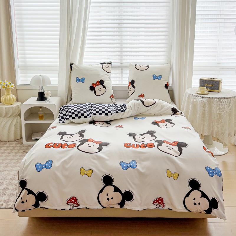 Pościel 160x200 dla dzieci bawełna satynowa dwustronna GierekHoff gruba 3 części GH 3046 myszka mickey i minnie