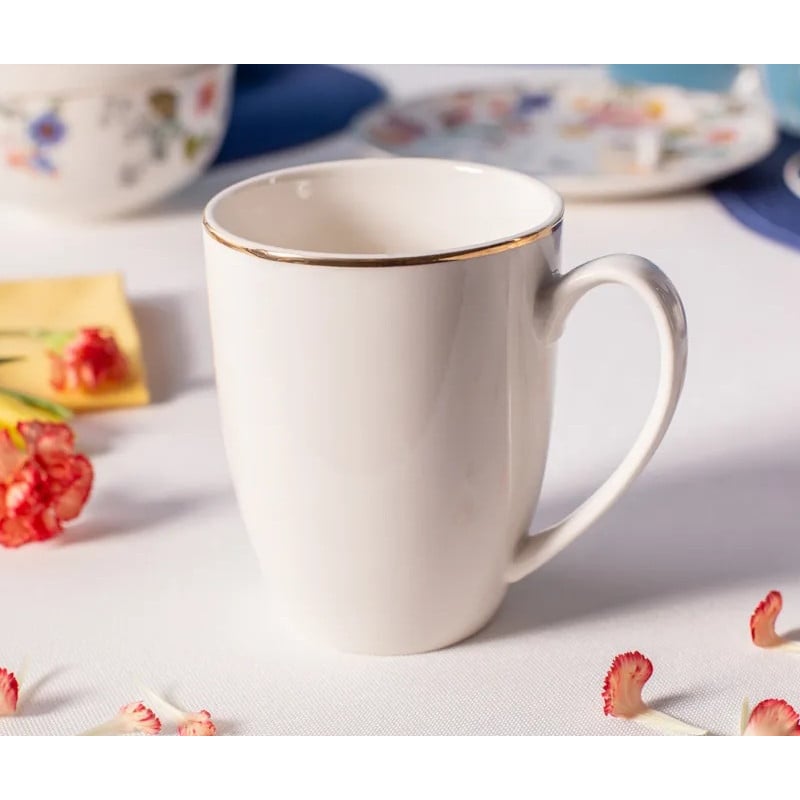 Kubki porcelanowe ze złotym zdobieniem Florina Bellissima 330 ml zestaw 6 sztuk