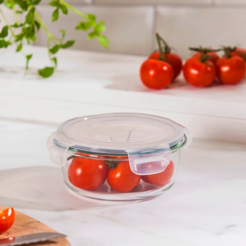 Pojemnik szklany 600 ml okrągły lunchbox Altom Fresh żaroodporny hermetyczny
