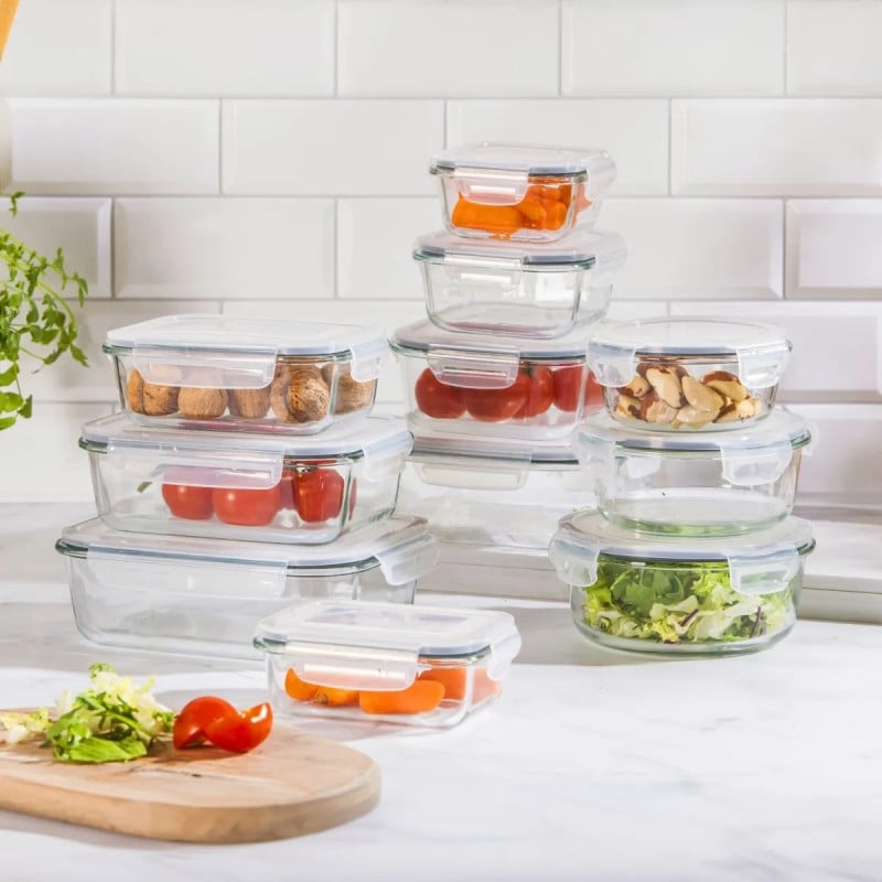 Pojemnik szklany 400 ml okrągły lunchbox Altom Fresh żaroodporny hermetyczny