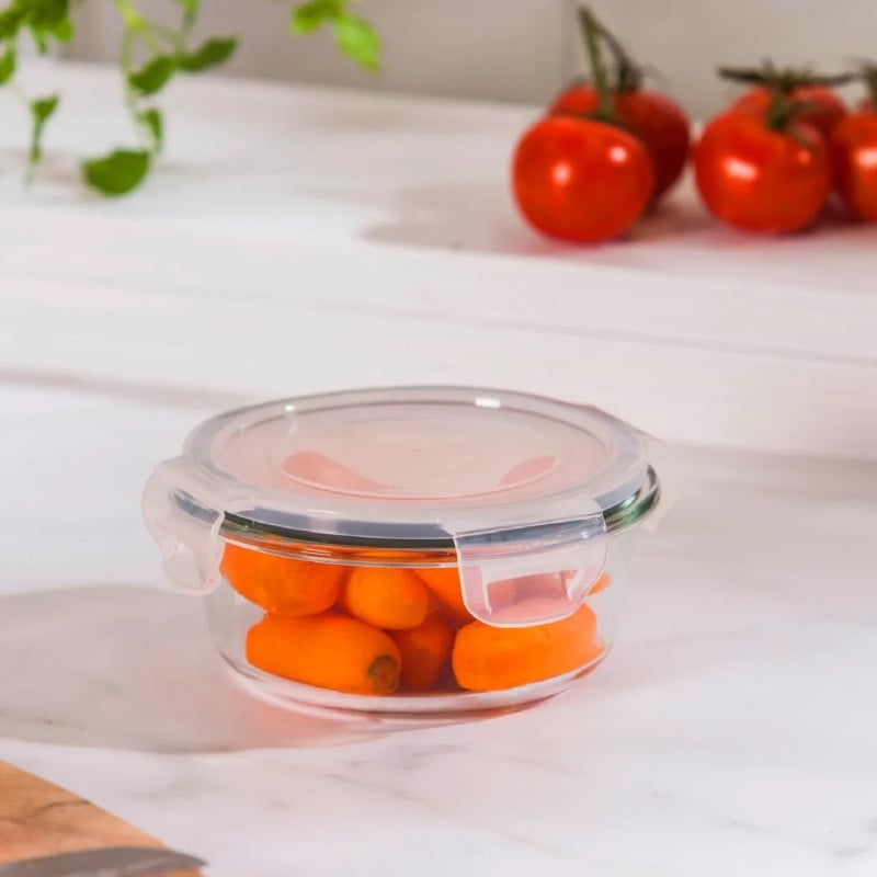 Pojemnik szklany 400 ml okrągły lunchbox Altom Fresh żaroodporny hermetyczny