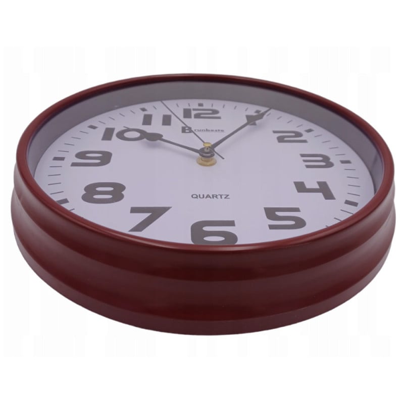Zegar ścienny okrągły brązowy Brunbeste 1828 cichy nowoczesny 24 cm