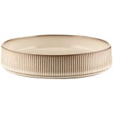 Talerz głęboki do zupy porcelanowy Florina Evia kremowy prążkowany retro