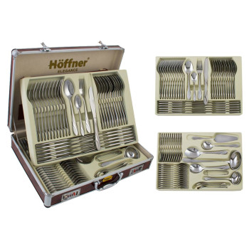 Sztućce Hoffner HF 1640 SATYNA walizka 72 elementy zestaw widelce