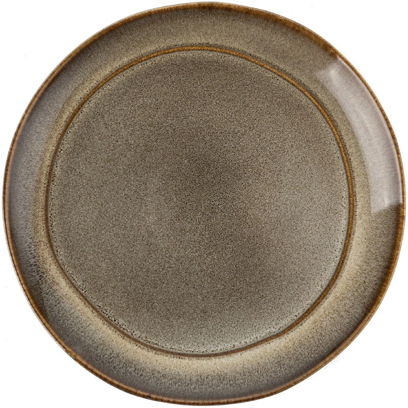 Serwis obiadowy porcelanowy Florina Bergen 24 elementy zestaw talerzy dla 6 osób retro brązowe
