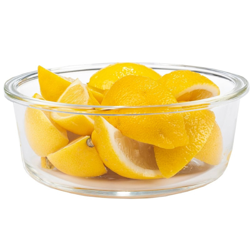 Szklany pojemnik 620 ml na żywność jedzenie Florina Frigo pudełko z pokrywką śniadaniówka lunchbox okrągły hermetyczny