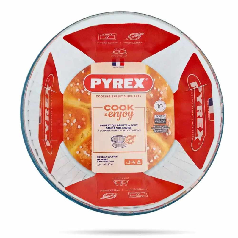Naczynie żaroodporne wysokie 22 cm forma do zapiekania suflet 2.5 L Pyrex 833B