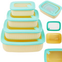Pojemniki prostokątne lunchbox MG Home Misto zestaw 4 sztuk hermetyczne 3000/1700/950/450 ml kremowe