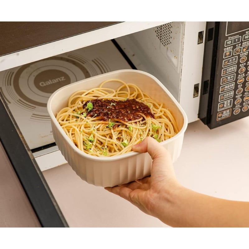 Pojemniki kwadratowe lunchbox MG Home Misto zestaw 4 sztuk hermetyczne 2500/1500/960/520 ml szare