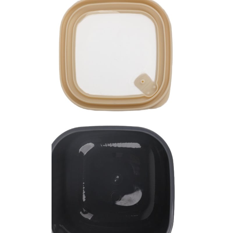 Pojemniki kwadratowe lunchbox MG Home Misto zestaw 4 sztuk hermetyczne 2500/1500/960/520 ml szare