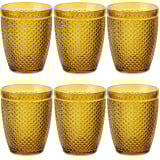 Szklanki do wody 260 ml niskie Florina Alexis Amber bursztynowe złote zestaw 6 sztuk