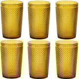 Szklanki do wody 340 ml wysoke Florina Alexis Amber bursztynowe złote zestaw 6 sztuk