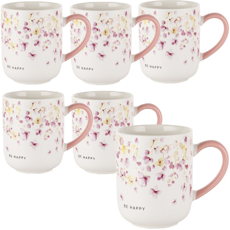Serwis śniadaniowy porcelanowy Florina Kukkia 18 elementów zestaw talerzy dla 6 osób kwiaty