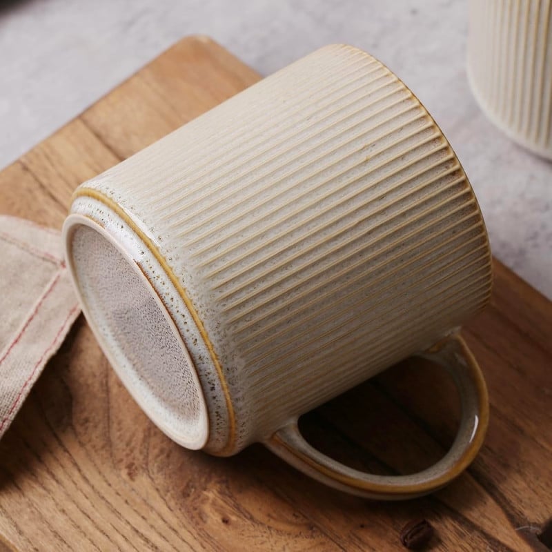 Kubek porcelanowy 330 ml Florina Evia do kawy herbaty kremowe retro