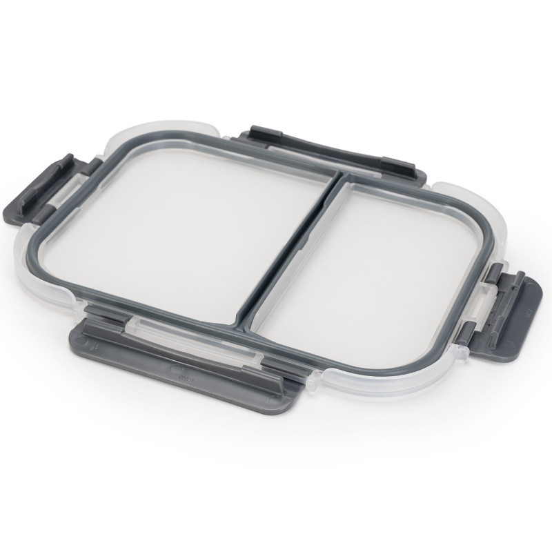 Zestaw 4 pojemników szklanych 1050 ml z przegrodą lunchbox GierekHoff Split 1104 żaroodporne hermetyczne dwukomorowe