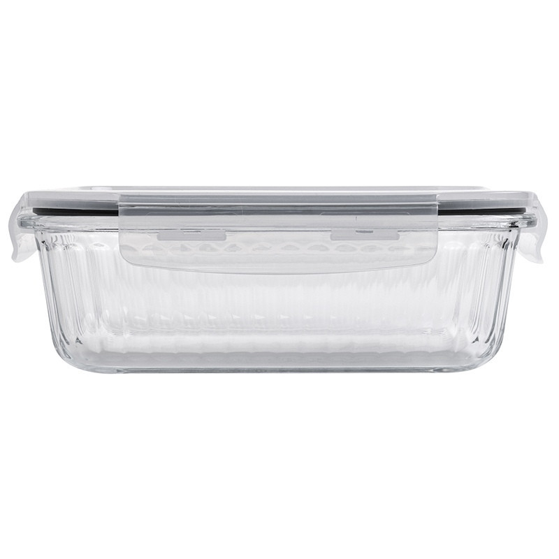 Pojemniki szklane ryflowane Florina Mariet lunchbox 1050/640/370 ml żaroodporne hermetyczne