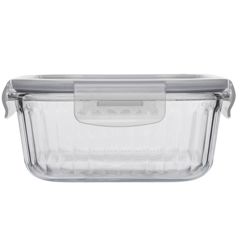 Pojemniki szklane ryflowane Florina Mariet lunchbox 1200/800 ML żaroodporne hermetyczne