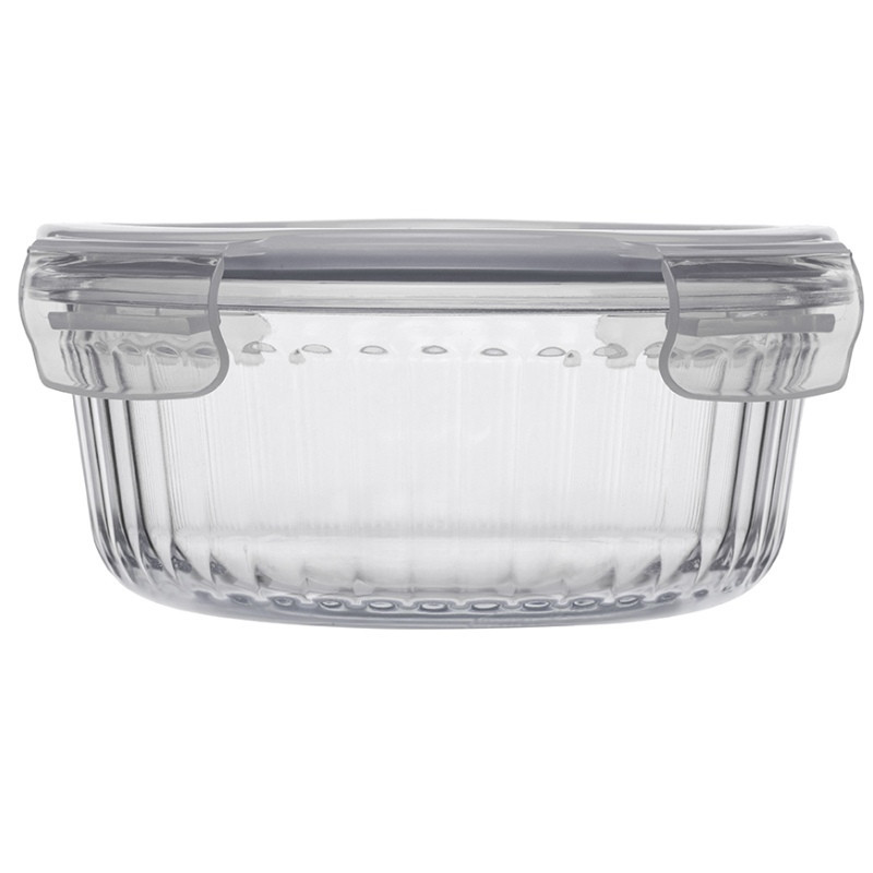 Pojemniki szklane ryflowane Florina Mariet lunchbox zestaw 7 sztuk żaroodporne hermetyczne