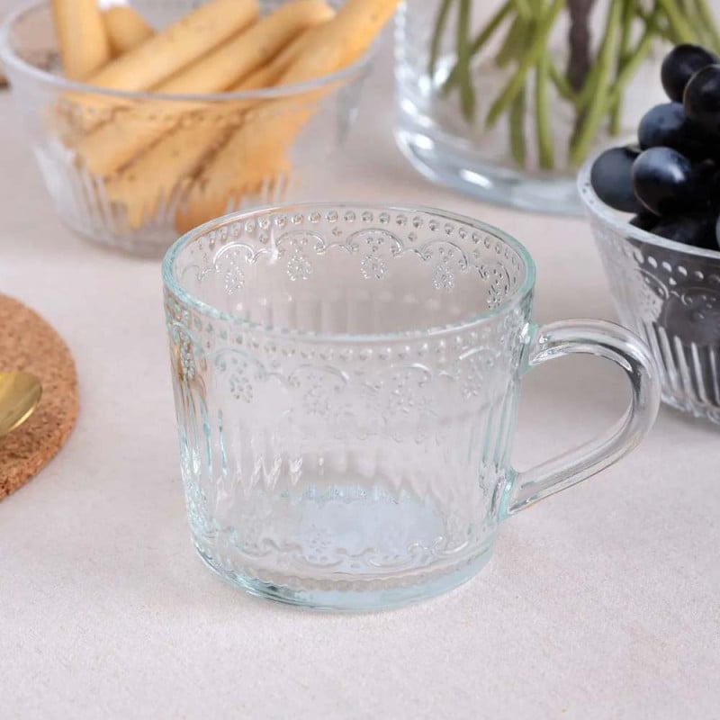 Kubki 450 ml Altom Karen duże filiżanki do kawy i herbaty szklane zestaw 6 sztuk