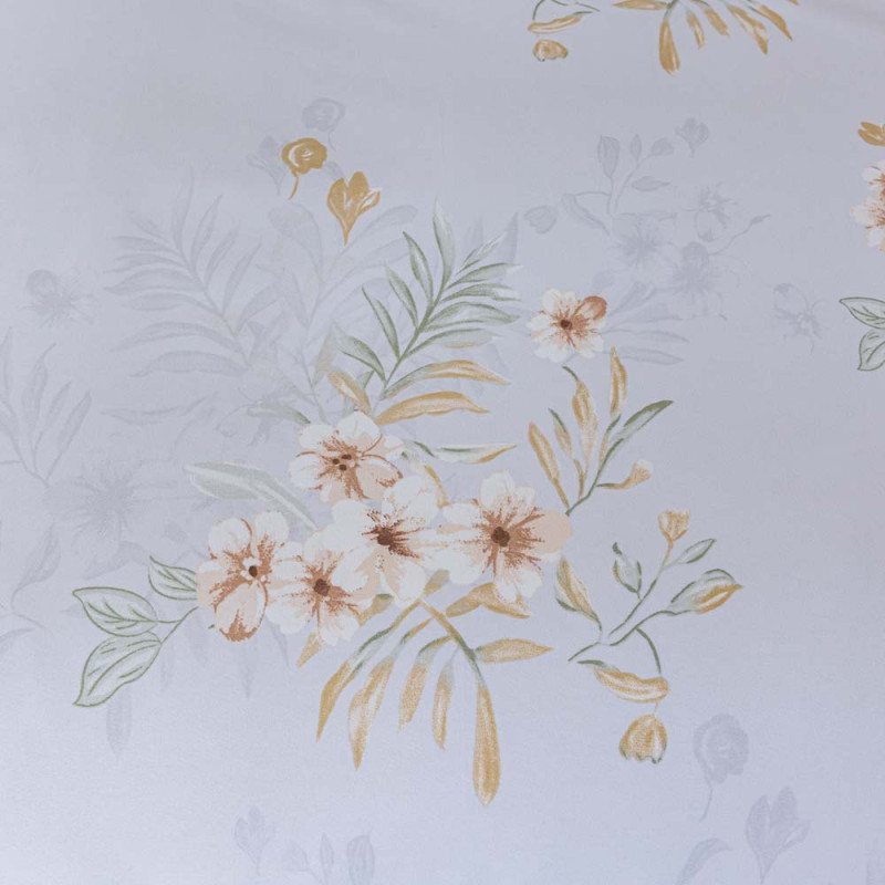 Pościel z falbanką 220x200 mikrofibra Cotton World 3 części niebieska w kwiaty 2905