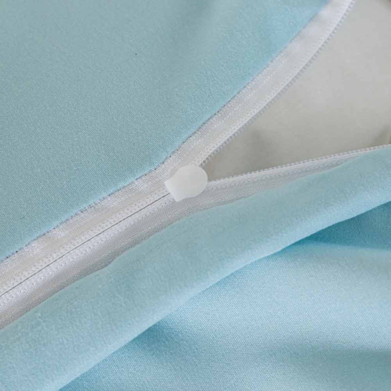 Pościel z falbanką 220x200 mikrofibra Cotton World 3 części niebieska w kwiaty 2905