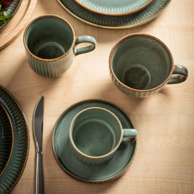 Filiżanka porcelanowa duża 450 ml Altom Sage kubek do kawy herbaty szałwiowa retro