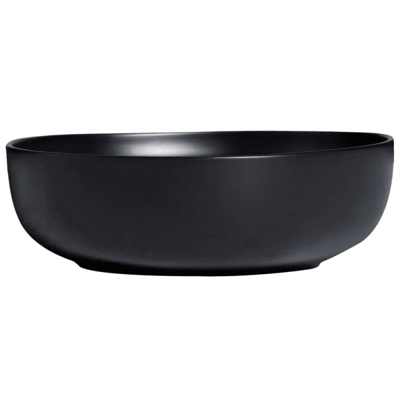 Serwis obiadowy porcelanowy MG Home Artena 22 elementy zestaw talerzy misek dla 6 osób czarny