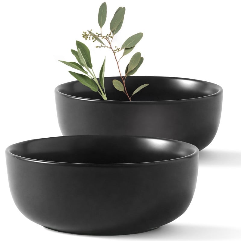 Serwis obiadowy porcelanowy MG Home Artena 22 elementy zestaw talerzy misek dla 6 osób czarny