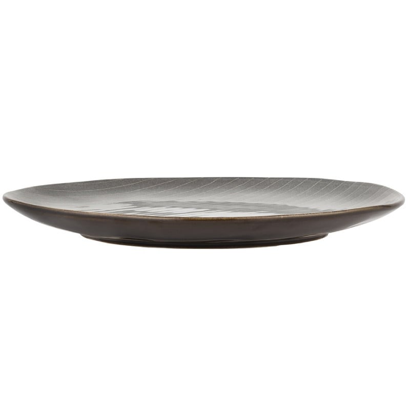 Serwis obiadowy porcelanowy Florina Stripes Gray 18 elementów zestaw talerzy dla 6 osób szare