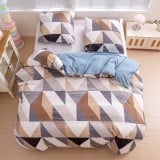 Pościel 200x220 bawełna satynowa dwustronna GierekHoff gruba 3 części GH 3048 trójkąty